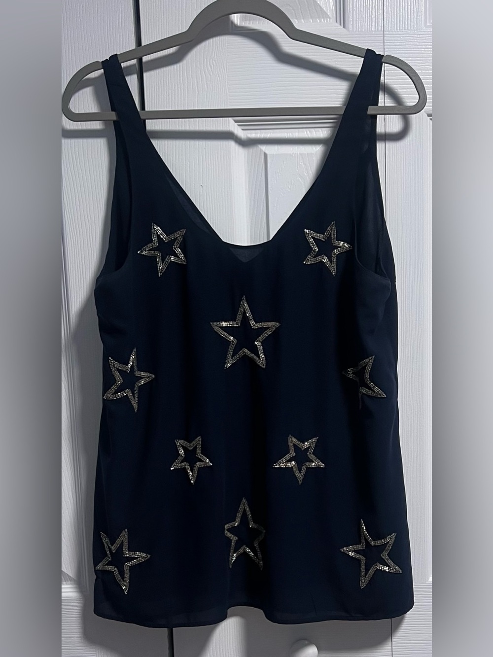 Chaser Beaded Stars Cutout Back Tank